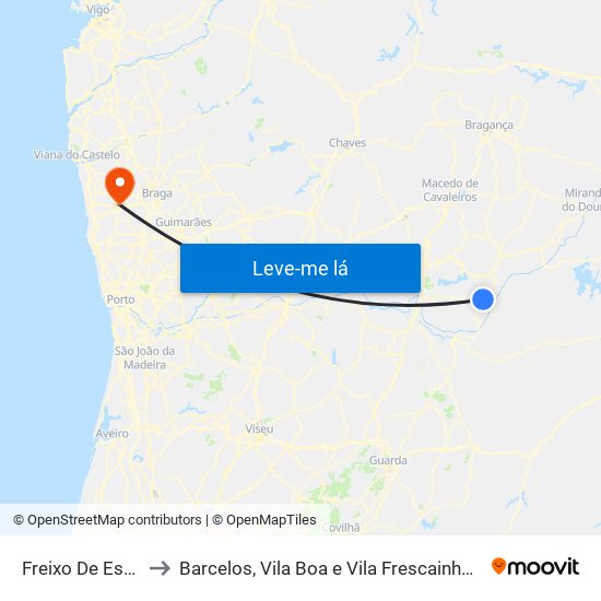 Freixo De Espada À Cinta to Barcelos, Vila Boa e Vila Frescainha (São Martinho e São Pedro) map