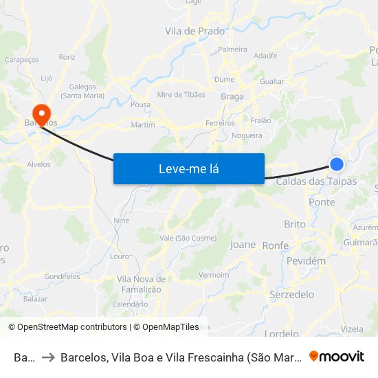 Barco to Barcelos, Vila Boa e Vila Frescainha (São Martinho e São Pedro) map