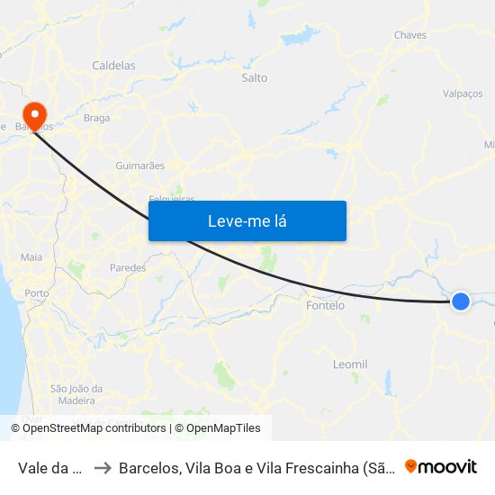 Vale da Figueira to Barcelos, Vila Boa e Vila Frescainha (São Martinho e São Pedro) map