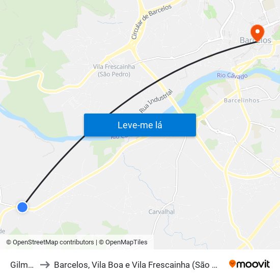 Gilmonde to Barcelos, Vila Boa e Vila Frescainha (São Martinho e São Pedro) map