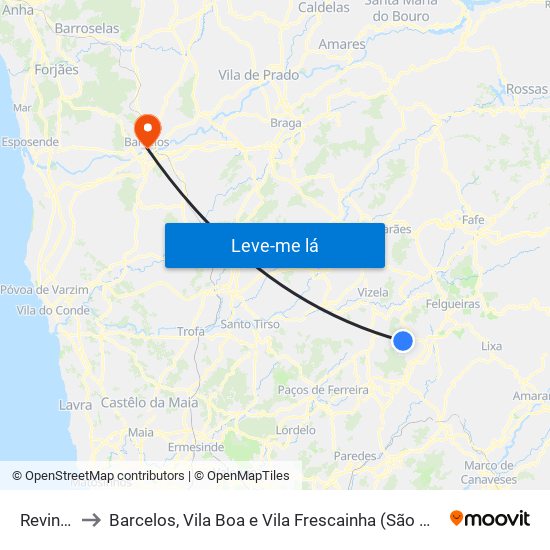 Revinhade to Barcelos, Vila Boa e Vila Frescainha (São Martinho e São Pedro) map