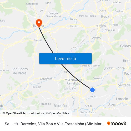 Seide to Barcelos, Vila Boa e Vila Frescainha (São Martinho e São Pedro) map