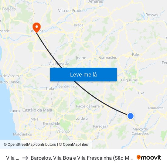 Vila Meã to Barcelos, Vila Boa e Vila Frescainha (São Martinho e São Pedro) map