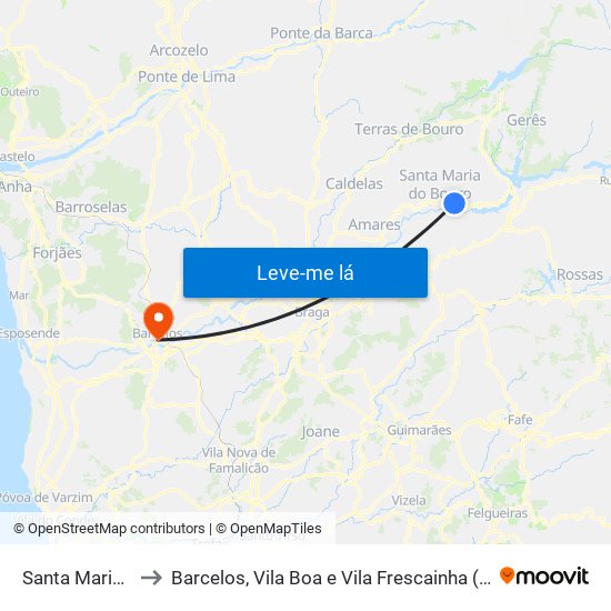 Santa Maria do Bouro to Barcelos, Vila Boa e Vila Frescainha (São Martinho e São Pedro) map