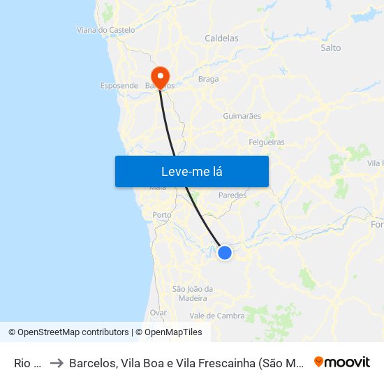 Rio Mau to Barcelos, Vila Boa e Vila Frescainha (São Martinho e São Pedro) map
