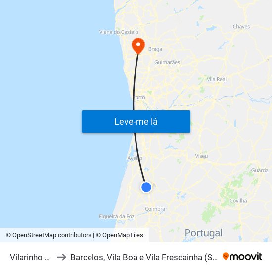 Vilarinho do Bairro to Barcelos, Vila Boa e Vila Frescainha (São Martinho e São Pedro) map