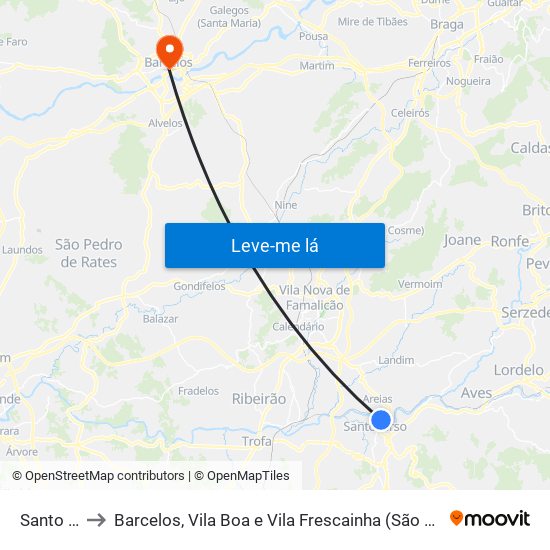 Santo Tirso to Barcelos, Vila Boa e Vila Frescainha (São Martinho e São Pedro) map