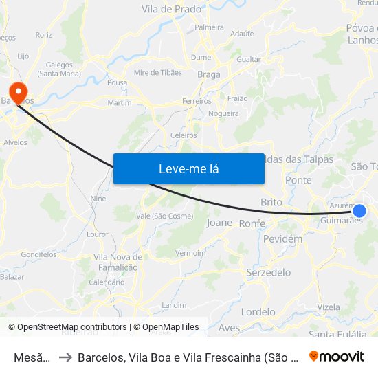 Mesão Frio to Barcelos, Vila Boa e Vila Frescainha (São Martinho e São Pedro) map