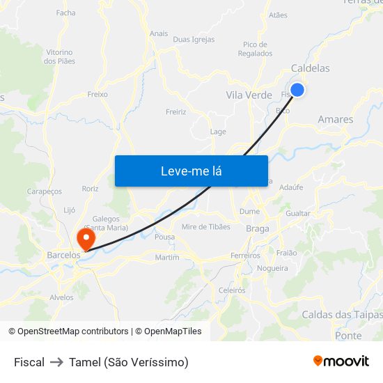 Fiscal to Tamel (São Veríssimo) map