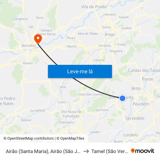 Airão (Santa Maria), Airão (São João) e Vermil to Tamel (São Veríssimo) map