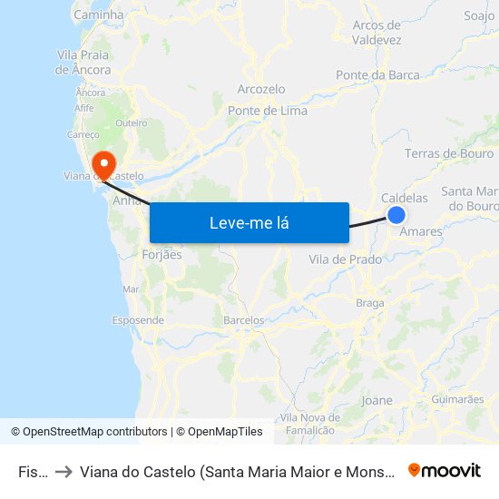 Fiscal to Viana do Castelo (Santa Maria Maior e Monserrate) e Meadela map