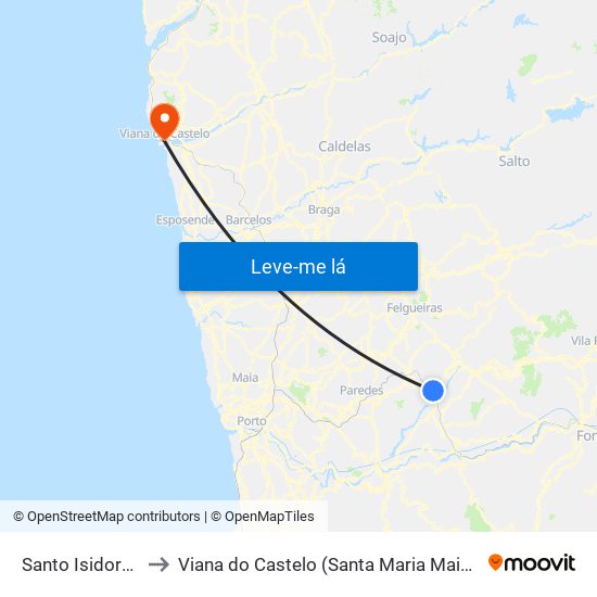 Santo Isidoro e Livração to Viana do Castelo (Santa Maria Maior e Monserrate) e Meadela map