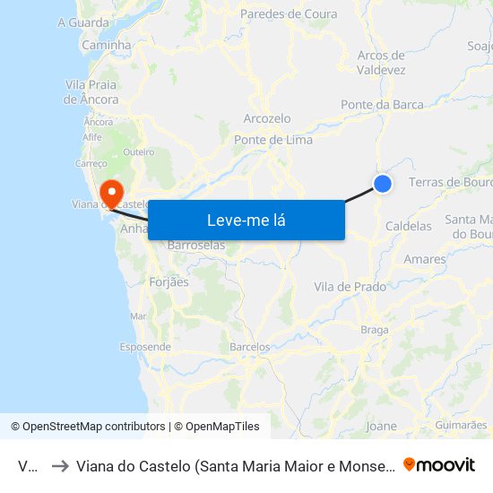 Vade to Viana do Castelo (Santa Maria Maior e Monserrate) e Meadela map