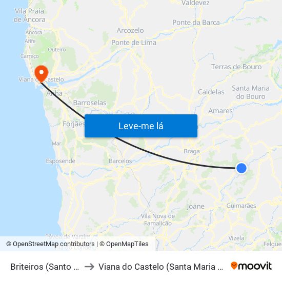 Briteiros (Santo Estêvão) e Donim to Viana do Castelo (Santa Maria Maior e Monserrate) e Meadela map