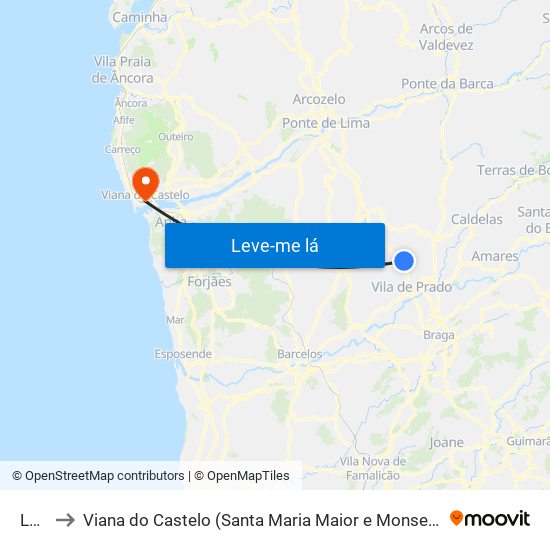 Lage to Viana do Castelo (Santa Maria Maior e Monserrate) e Meadela map