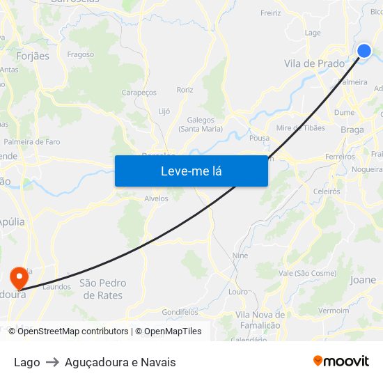 Lago to Aguçadoura e Navais map