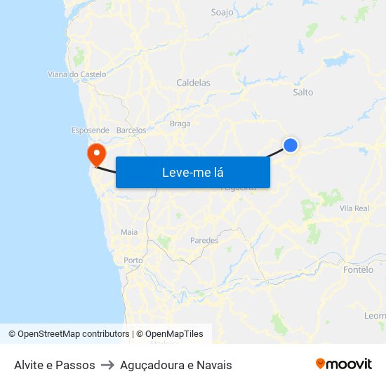 Alvite e Passos to Aguçadoura e Navais map