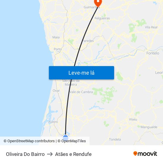 Oliveira Do Bairro to Atães e Rendufe map