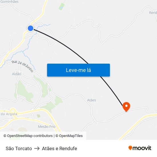 São Torcato to Atães e Rendufe map