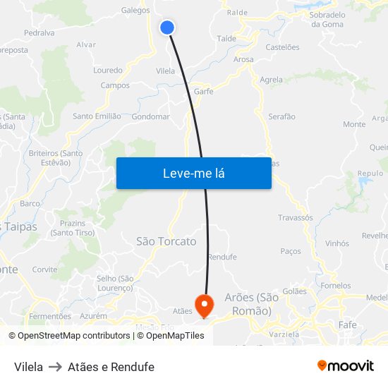 Vilela to Atães e Rendufe map