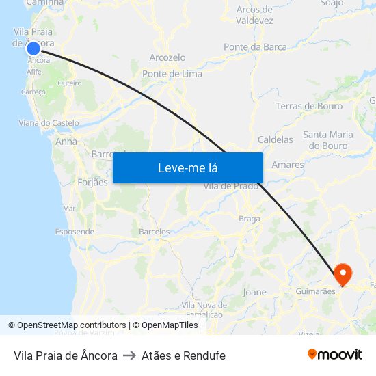 Vila Praia de Âncora to Atães e Rendufe map