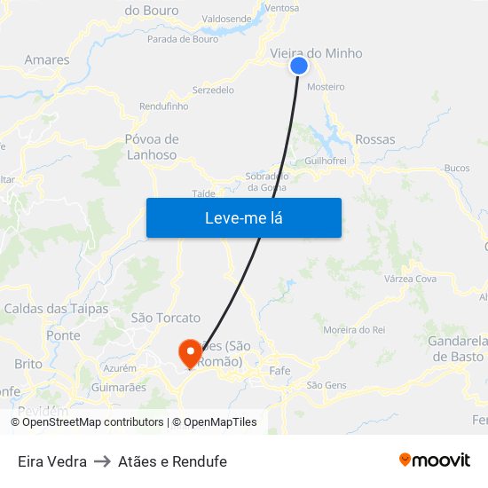 Eira Vedra to Atães e Rendufe map