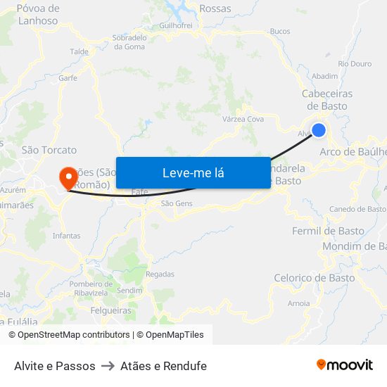 Alvite e Passos to Atães e Rendufe map