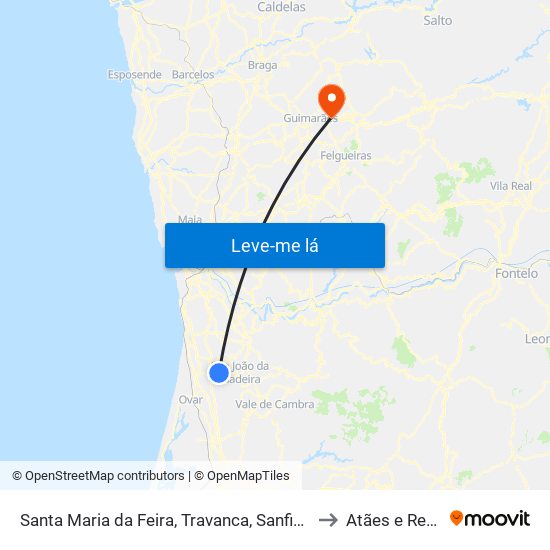 Santa Maria da Feira, Travanca, Sanfins e Espargo to Atães e Rendufe map