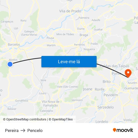 Pereira to Pencelo map
