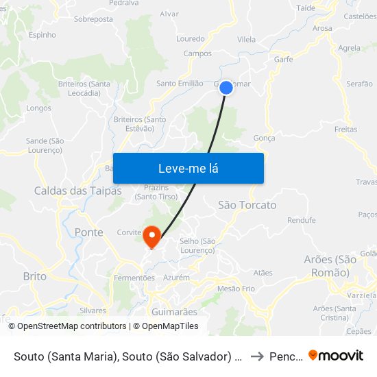 Souto (Santa Maria), Souto (São Salvador) e Gondomar to Pencelo map