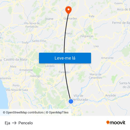 Eja to Pencelo map