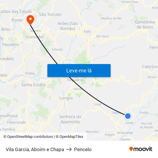 Vila Garcia, Aboim e Chapa to Pencelo map
