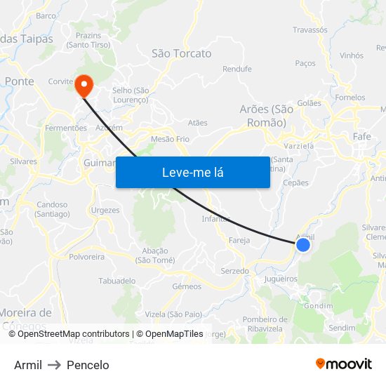 Armil to Pencelo map