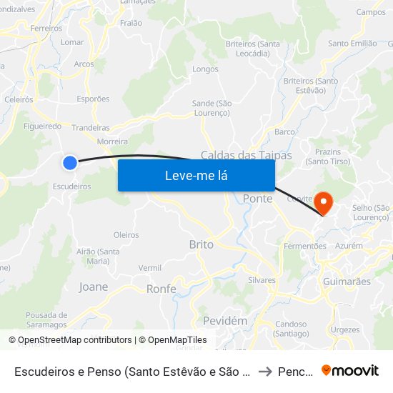 Escudeiros e Penso (Santo Estêvão e São Vicente) to Pencelo map