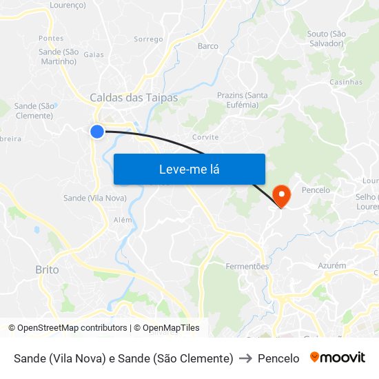 Sande (Vila Nova) e Sande (São Clemente) to Pencelo map