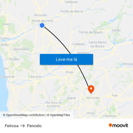 Feitosa to Pencelo map