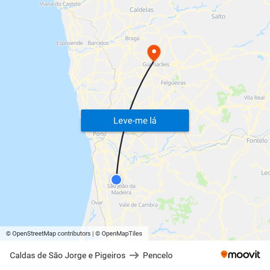 Caldas de São Jorge e Pigeiros to Pencelo map