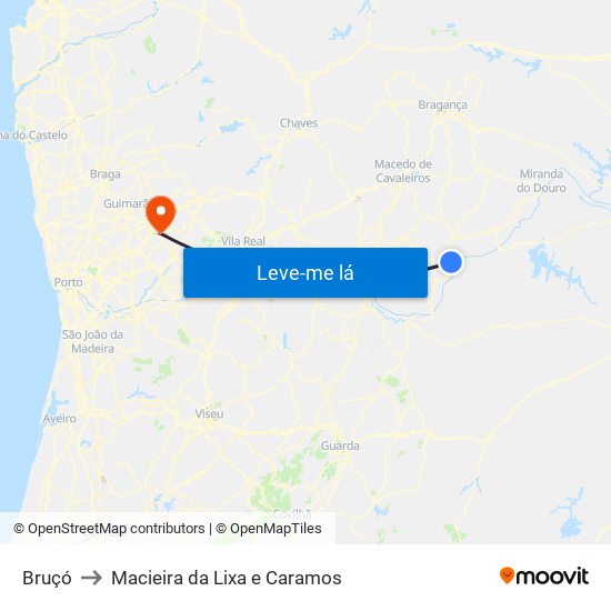 Bruçó to Macieira da Lixa e Caramos map