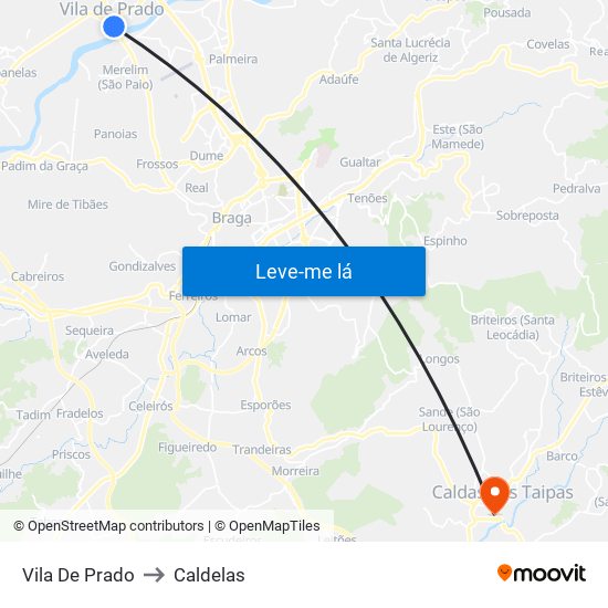 Vila De Prado to Caldelas map