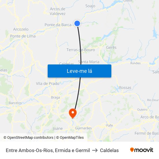 Entre Ambos-Os-Rios, Ermida e Germil to Caldelas map