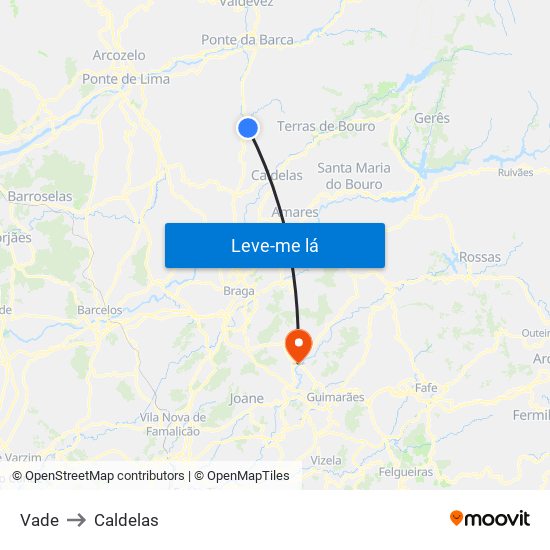 Vade to Caldelas map