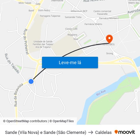 Sande (Vila Nova) e Sande (São Clemente) to Caldelas map