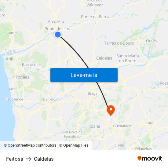 Feitosa to Caldelas map