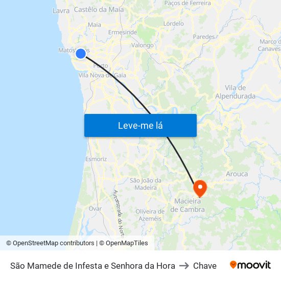 São Mamede de Infesta e Senhora da Hora to Chave map