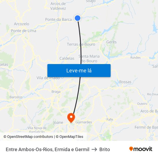 Entre Ambos-Os-Rios, Ermida e Germil to Brito map