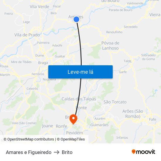 Amares e Figueiredo to Brito map