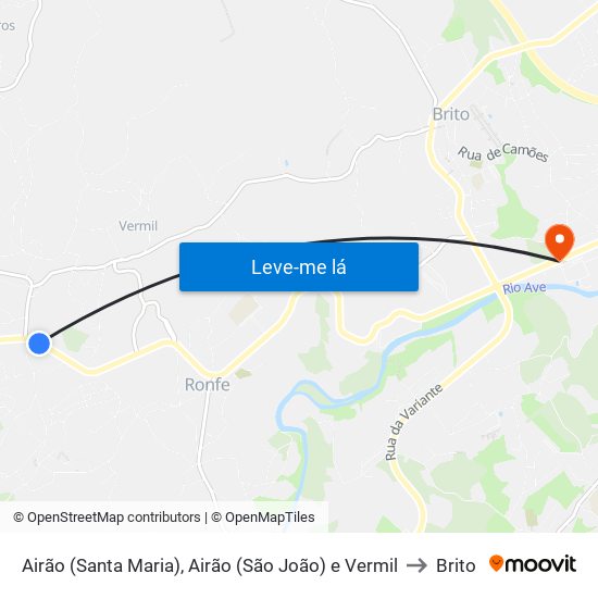 Airão (Santa Maria), Airão (São João) e Vermil to Brito map