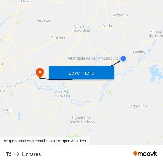 Tó to Linhares map