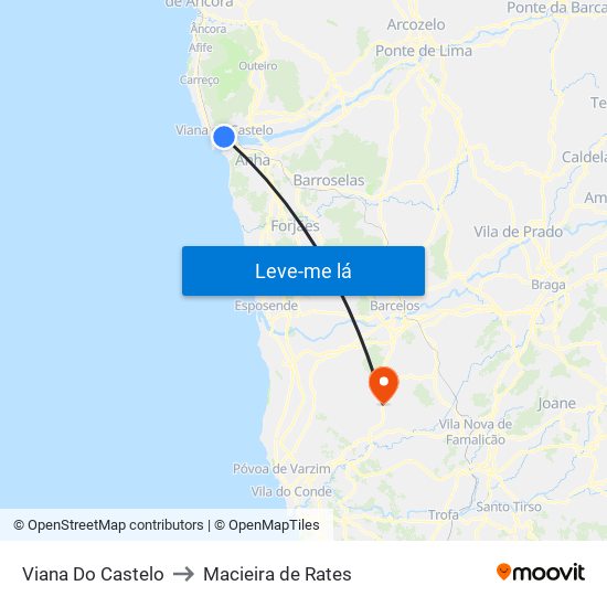 Viana Do Castelo to Macieira de Rates map