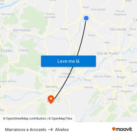Marrancos e Arcozelo to Alvelos map